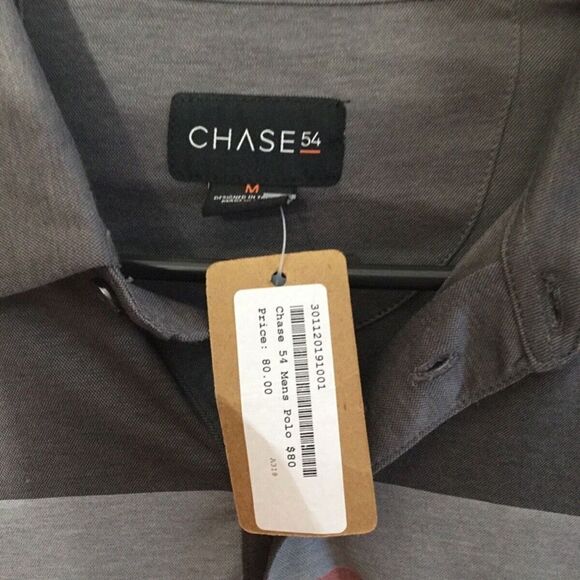 NWT Chase 54 Men’s Gray Short Sleeve Golf Polo Shirt Size M - Picture 6 of 11